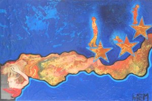 3- HEM,portés par sa vague,2013,acrylique et énamel,toile,36x24, collection privée