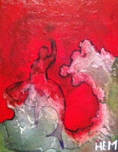 9- HEM, Vague de défi, 2013, Acrylique et crayon sur toile, 14''X 18''